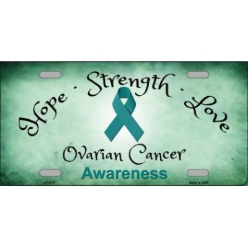 Ovarian Cancer Ribbon Metal License Plate